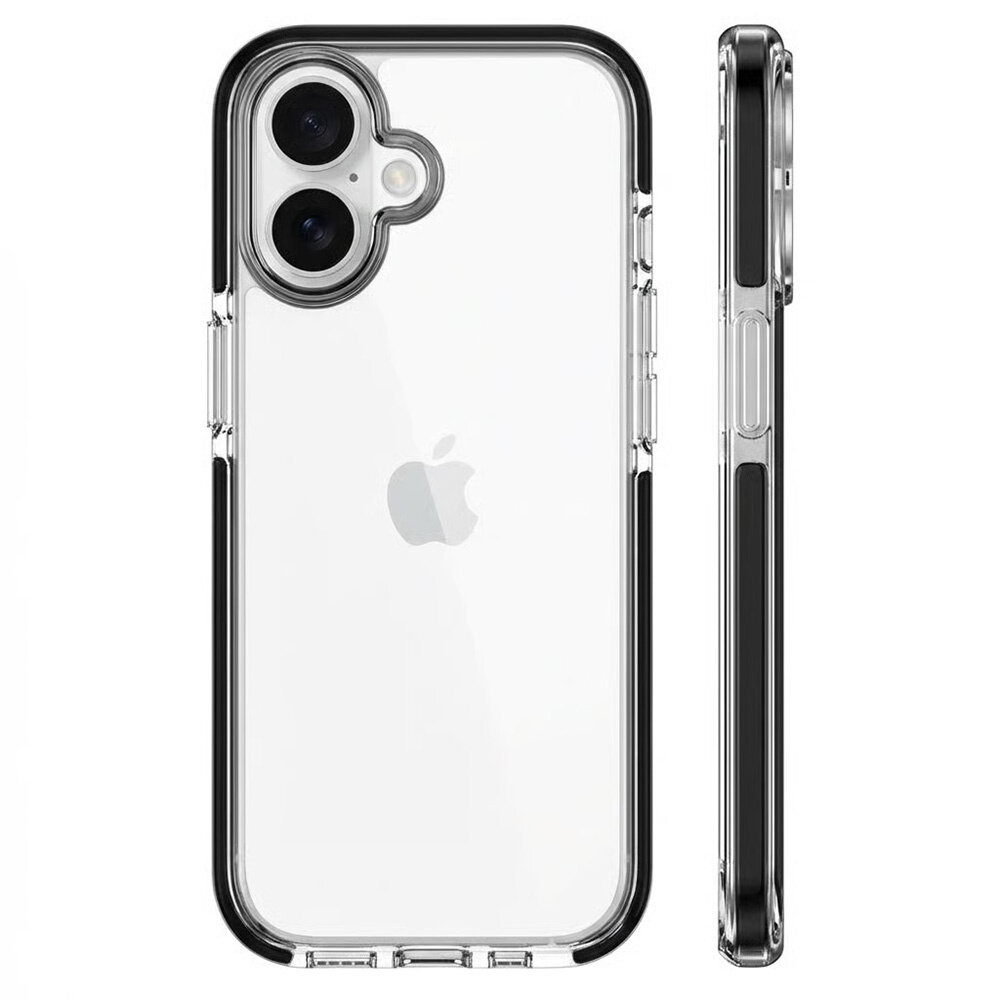 Coverzs Coverzs iPhone 17 transparentes stoßsichere Hülle (schwarz)