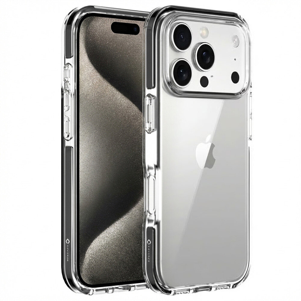 Coverzs Coverzs iPhone 17 Pro transparentes stoßfeste Hülle (schwarz) Coverzs Coverzs iPhone 17 Pro transparentes stoßfeste Hülle (schwarz)