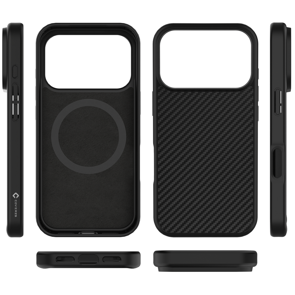 Coverzs Coverzs iPhone 17 Pro Max Kevlar MagSafe Silikonhülle (schwarz)