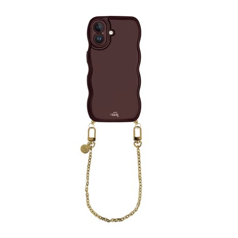 xoxo Wildhearts xoxo Wildhearts Glossy Wavy Cord Case Burgundy - Dreamy (short) - iPhone 17