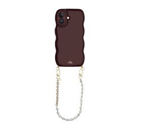 xoxo Wildhearts Glossy Wavy Cord Case Burgundy - Over The Moon (short) - iPhone 17