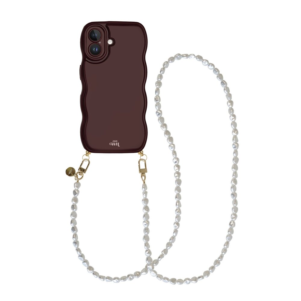xoxo Wildhearts xoxo Wildhearts Glossy Wavy Cord Case Burgundy - Pearlfection (long) - iPhone 17 xoxo Wildhearts xoxo Wildhearts Glossy Wavy Cord Case Burgundy - Pearlfection (long) - iPhone 17