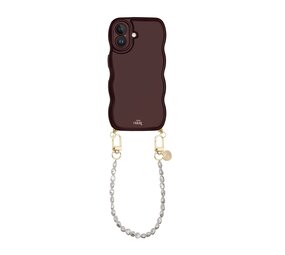 xoxo Wildhearts Glossy Wavy Cord Case Burgundy - Pearlfection (short) - iPhone 17