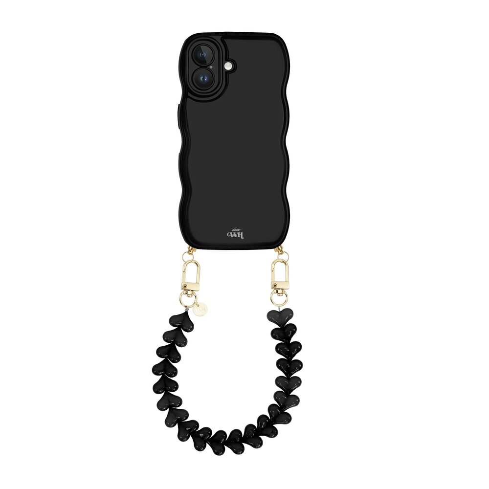 xoxo Wildhearts xoxo Wildhearts Glossy Wavy Cord Case Black - Funky Hearts (black) - iPhone 17
