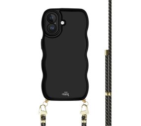 xoxo Wildhearts Glossy Wavy Cord Case Black - Gold Goddess - iPhone 17 xoxo Wildhearts Glossy Wavy Cord Case Black - Gold Goddess - iPhone 17