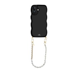 xoxo Wildhearts Glossy Wavy Cord Case Black - Over The Moon (short) - iPhone 17 xoxo Wildhearts Glossy Wavy Cord Case Black - Over The Moon (short) - iPhone 17