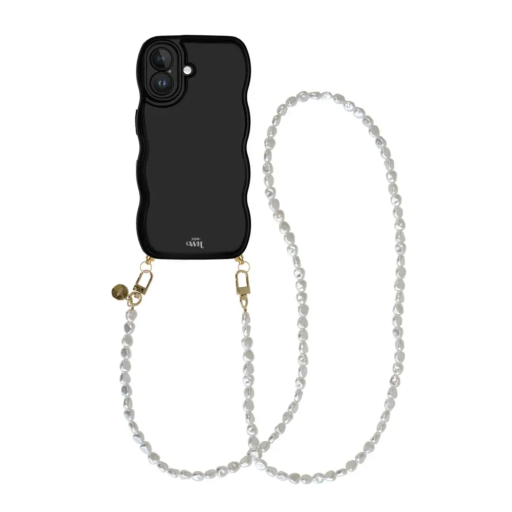 xoxo Wildhearts xoxo Wildhearts Glossy Wavy Cord Case Black - Pearlfection (long) - iPhone 17