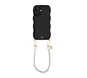 xoxo Wildhearts Glossy Wavy Cord Case Black - Pearlfection (short) - iPhone 17 xoxo Wildhearts Glossy Wavy Cord Case Black - Pearlfection (short) - iPhone 17