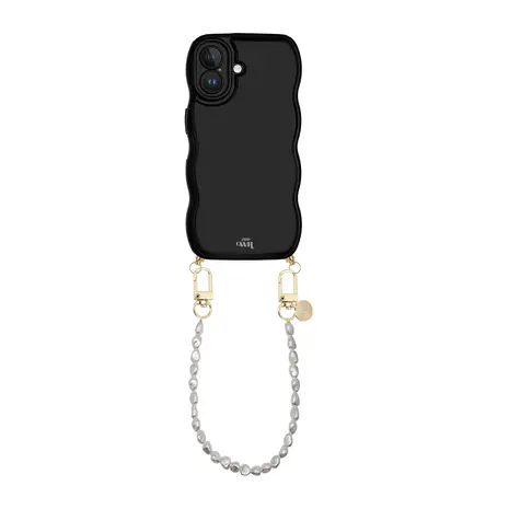 xoxo Wildhearts xoxo Wildhearts Glossy Wavy Cord Case Black - Pearlfection (short) - iPhone 17 xoxo Wildhearts xoxo Wildhearts Glossy Wavy Cord Case Black - Pearlfection (short) - iPhone 17