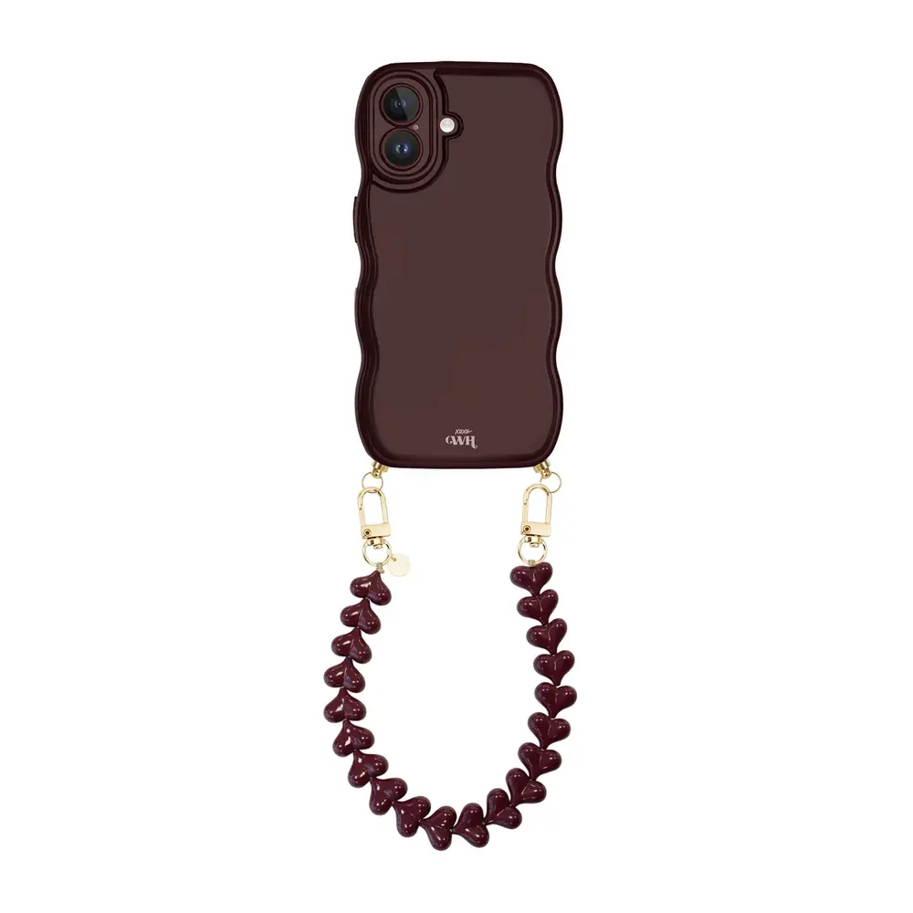 xoxo Wildhearts xoxo Wildhearts Glossy Wavy Cord Case Burgundy - Funky Hearts (Burgundy) - iPhone 17 xoxo Wildhearts xoxo Wildhearts Glossy Wavy Cord Case Burgundy - Funky Hearts (Burgundy) - iPhone 17