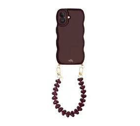 xoxo Wildhearts Glossy Wavy Cord Case Burgundy - Funky Hearts (Burgundy) - iPhone 17 xoxo Wildhearts Glossy Wavy Cord Case Burgundy - Funky Hearts (Burgundy) - iPhone 17
