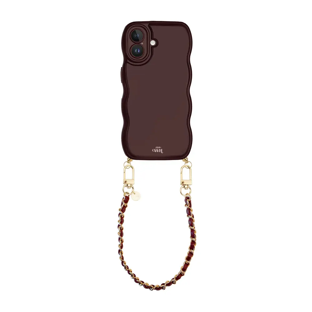 xoxo Wildhearts xoxo Wildhearts Glossy Wavy Cord Case Burgundy - Classic Chain Burgundy (short) - iPhone 17