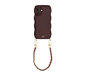 xoxo Wildhearts Glossy Wavy Cord Case Burgundy - Classic Chain Burgundy (short) - iPhone 17