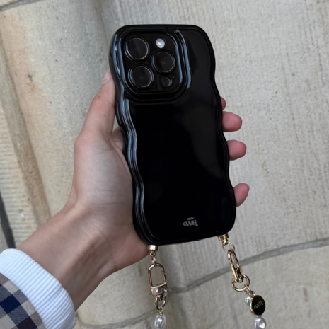 xoxo Wildhearts xoxo Wildhearts Glossy Wavy Cord Case Black - iPhone 17 Pro