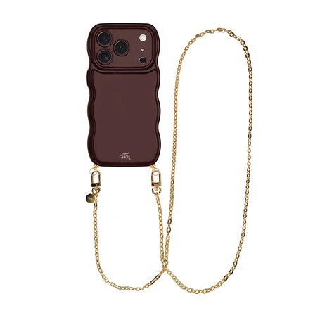 xoxo Wildhearts xoxo Wildhearts Glossy Wavy Cord Case Burgundy - Dreamy (long) - iPhone 17 Pro