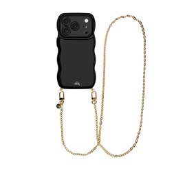 xoxo Wildhearts Glossy Wavy Cord Case Black - Dreamy (long) - iPhone 17 Pro