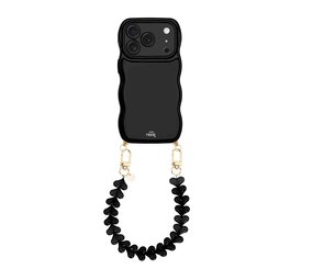 xoxo Wildhearts Glossy Wavy Cord Case Black - Funky Hearts (black) - iPhone 17 Pro