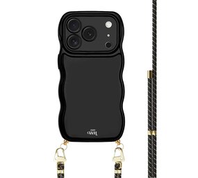 xoxo Wildhearts Glossy Wavy Cord Case Black - Gold Goddess - iPhone 17 Pro xoxo Wildhearts Glossy Wavy Cord Case Black - Gold Goddess - iPhone 17 Pro