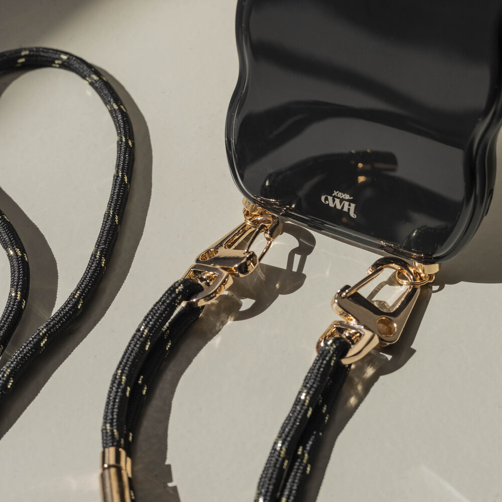 xoxo Wildhearts xoxo Wildhearts Glossy Wavy Cord Case Black - Gold Goddess - iPhone 17 Pro xoxo Wildhearts xoxo Wildhearts Glossy Wavy Cord Case Black - Gold Goddess - iPhone 17 Pro