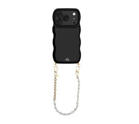 xoxo Wildhearts Glossy Wavy Cord Case Black - Over The Moon (short) - iPhone 17 Pro