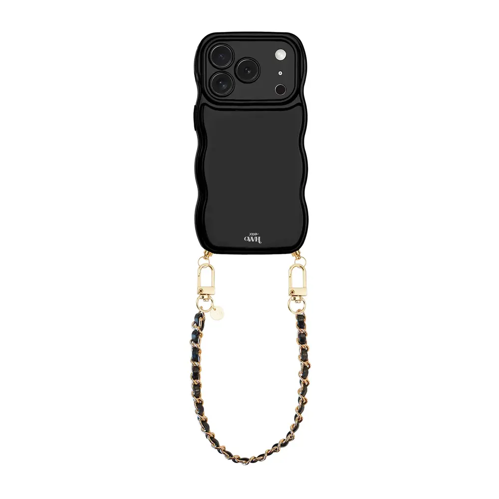 xoxo Wildhearts xoxo Wildhearts Glossy Wavy Cord Case Black - Classic Chain Black (short) - iPhone 17 Pro xoxo Wildhearts xoxo Wildhearts Glossy Wavy Cord Case Black - Classic Chain Black (short) - iPhone 17 Pro