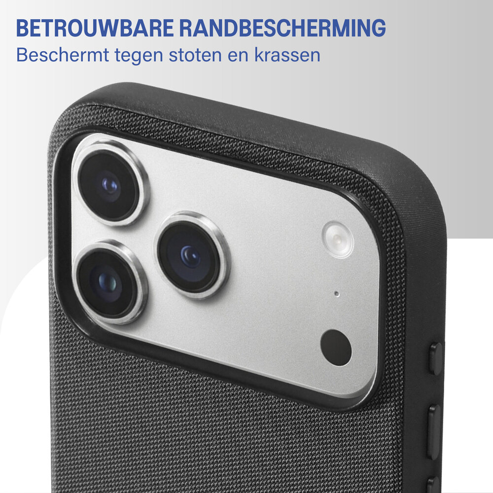 Coverzs Coverzs iPhone 17 Pro Woven MagSafe hoesje (Schwarz)