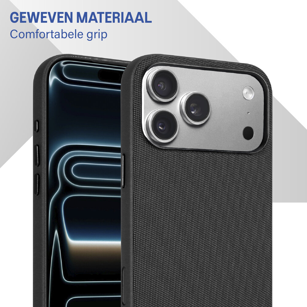 Coverzs Coverzs iPhone 17 Pro Woven MagSafe hoesje (Schwarz)