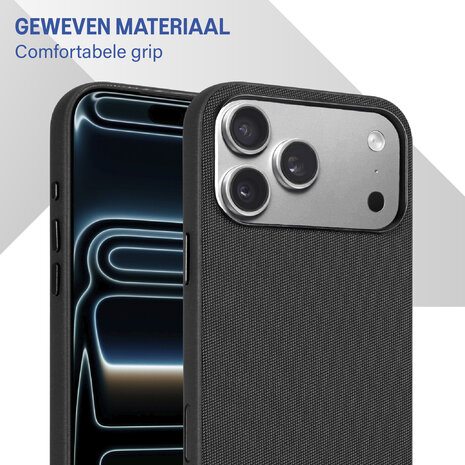 Coverzs Coverzs iPhone 17 Pro Woven MagSafe hoesje (Schwarz)