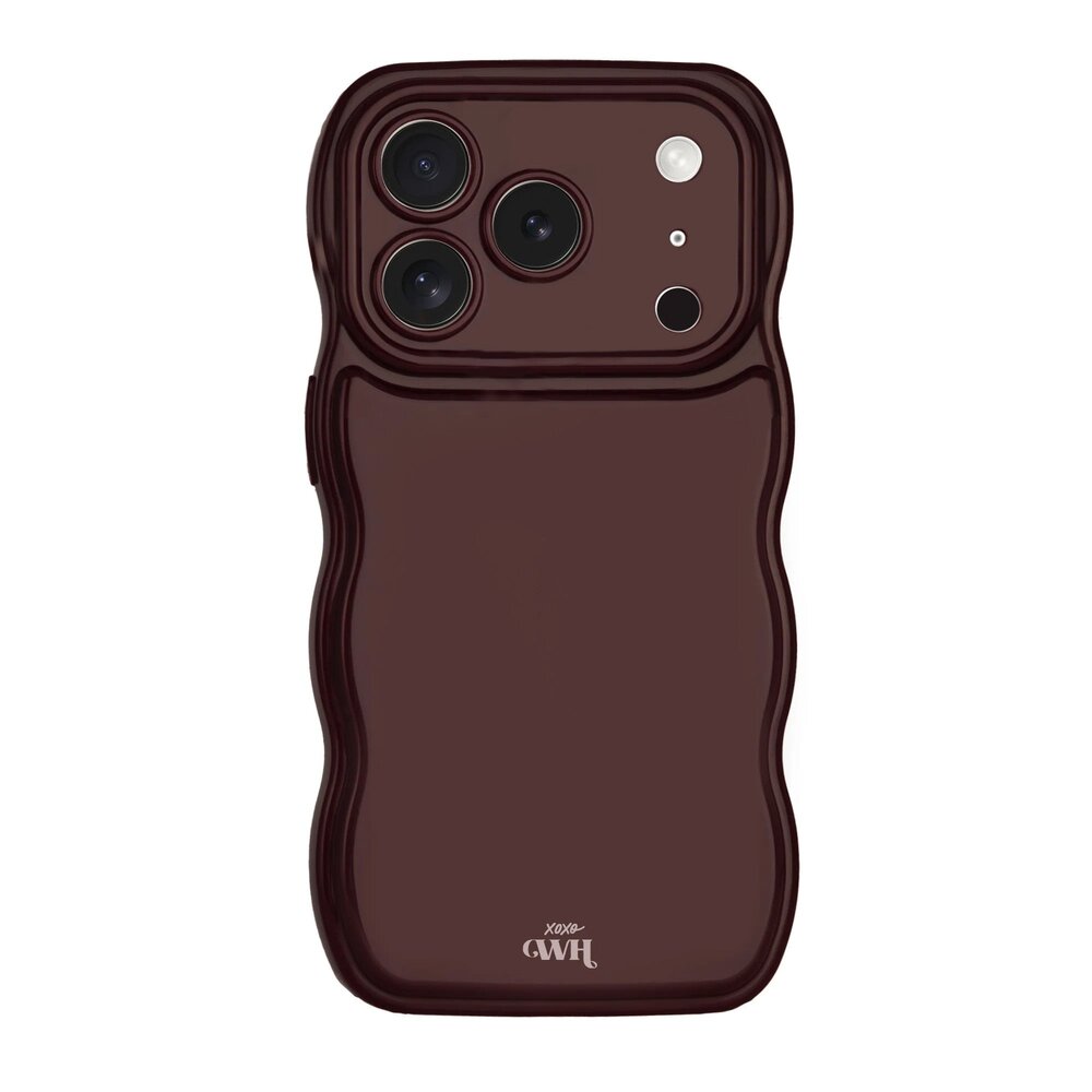 xoxo Wildhearts xoxo Wildhearts Glossy Wavy Case Burgundy - iPhone 17 Pro Max