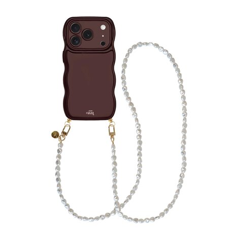 xoxo Wildhearts xoxo Wildhearts Glossy Wavy Cord Case Burgundy - Pearlfection (long) - iPhone 17 Pro Max xoxo Wildhearts xoxo Wildhearts Glossy Wavy Cord Case Burgundy - Pearlfection (long) - iPhone 17 Pro Max