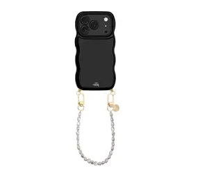 xoxo Wildhearts Glossy Wavy Cord Case Black - Pearlfection (short) - iPhone 17 Pro Max xoxo Wildhearts Glossy Wavy Cord Case Black - Pearlfection (short) - iPhone 17 Pro Max