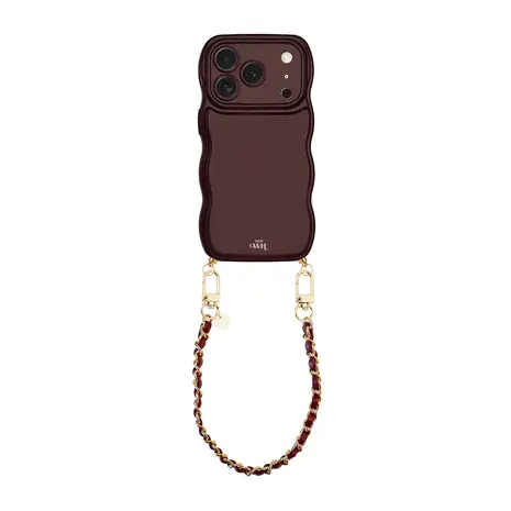 xoxo Wildhearts xoxo Wildhearts Glossy Wavy Cord Case Burgundy - Classic Chain Burgundy (short) - iPhone 17 Pro Max xoxo Wildhearts xoxo Wildhearts Glossy Wavy Cord Case Burgundy - Classic Chain Burgundy (short) - iPhone 17 Pro Max