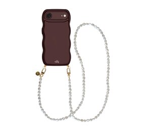 xoxo Wildhearts Glossy Wavy Cord Case Burgundy - Pearlfection (long) - iPhone Air xoxo Wildhearts Glossy Wavy Cord Case Burgundy - Pearlfection (long) - iPhone Air