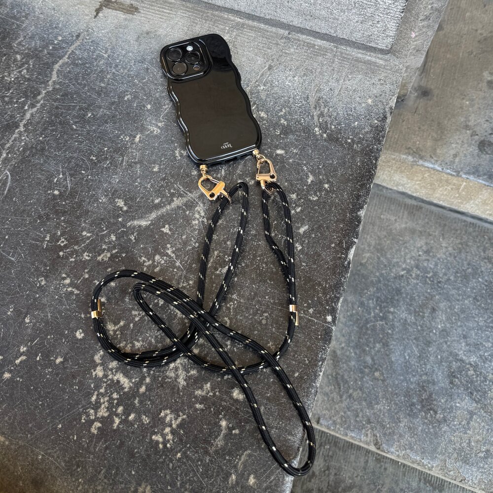 xoxo Wildhearts xoxo Wildhearts Glossy Wavy Cord Case Black - Gold Goddess - iPhone Air xoxo Wildhearts xoxo Wildhearts Glossy Wavy Cord Case Black - Gold Goddess - iPhone Air