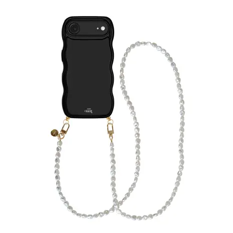 xoxo Wildhearts xoxo Wildhearts Glossy Wavy Cord Case Black - Pearlfection (long) - iPhone Air xoxo Wildhearts xoxo Wildhearts Glossy Wavy Cord Case Black - Pearlfection (long) - iPhone Air