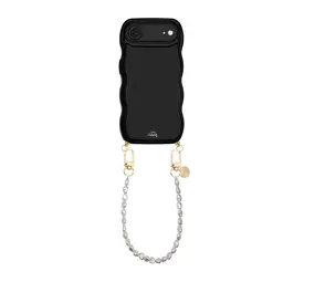 xoxo Wildhearts Glossy Wavy Cord Case Black - Pearlfection (short) - iPhone Air