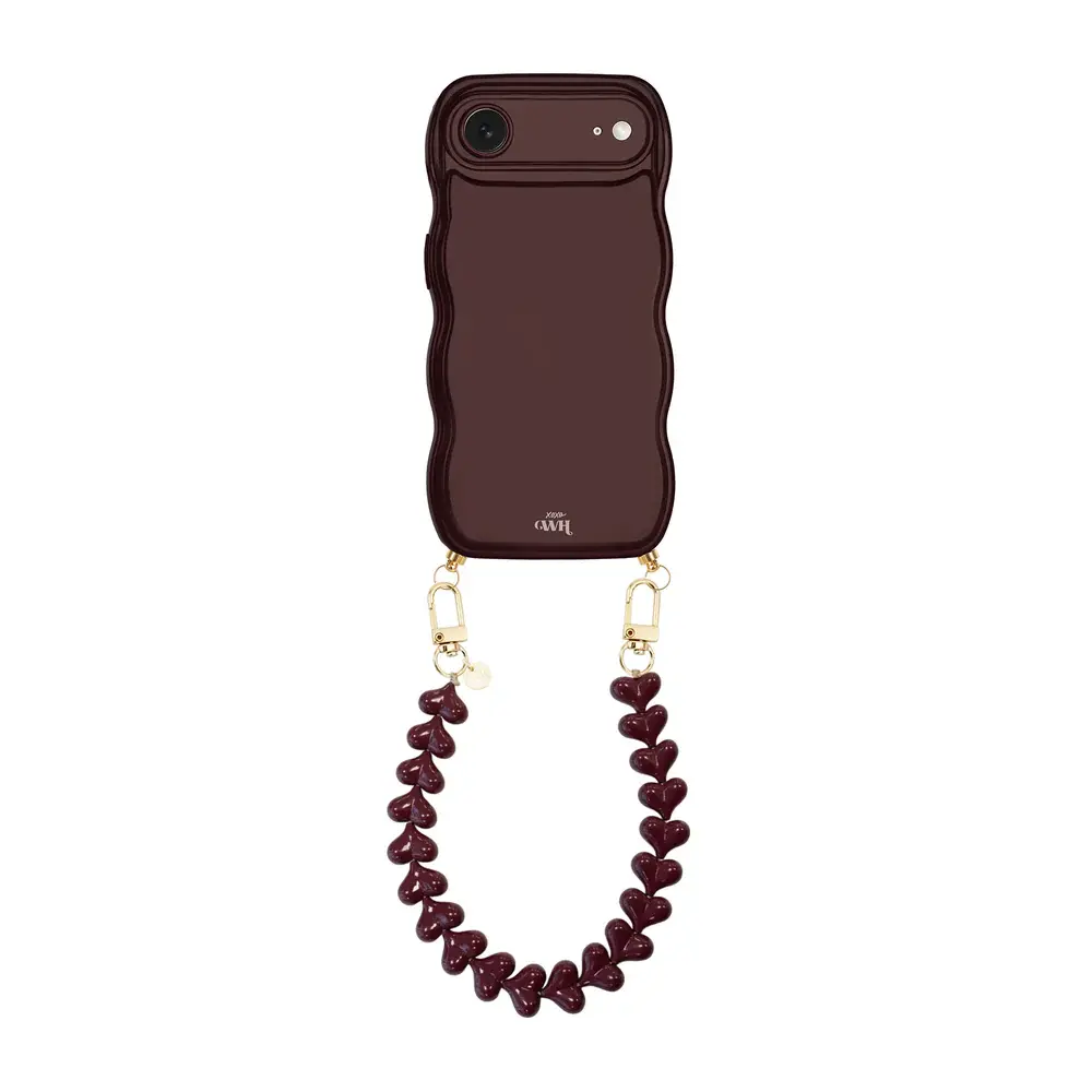 xoxo Wildhearts xoxo Wildhearts Glossy Wavy Cord Case Burgundy - Funky Hearts (Burgundy) - iPhone Air xoxo Wildhearts xoxo Wildhearts Glossy Wavy Cord Case Burgundy - Funky Hearts (Burgundy) - iPhone Air