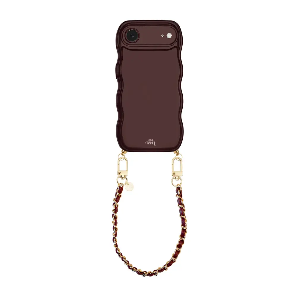 xoxo Wildhearts xoxo Wildhearts Glossy Wavy Cord Case Burgundy - Classic Chain Burgundy (short) - iPhone Air xoxo Wildhearts xoxo Wildhearts Glossy Wavy Cord Case Burgundy - Classic Chain Burgundy (short) - iPhone Air