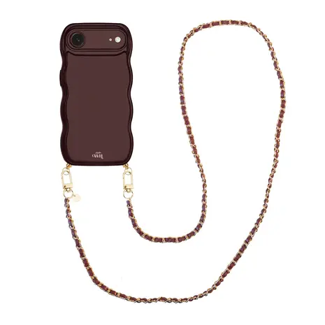 xoxo Wildhearts xoxo Wildhearts Glossy Wavy Cord Case Burgundy - Classic Chain Burgundy (long) - iPhone Air