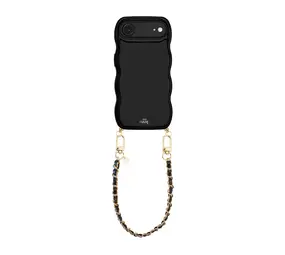 xoxo Wildhearts Glossy Wavy Cord Case Black - Classic Chain Black (short) - iPhone Air
