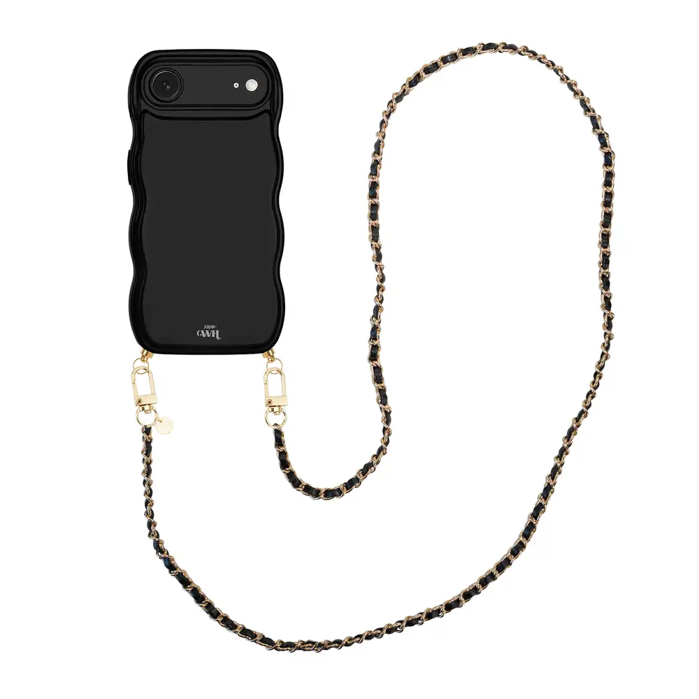 xoxo Wildhearts xoxo Wildhearts Glossy Wavy Cord Case Black - Classic Chain Black (long) - iPhone Air xoxo Wildhearts xoxo Wildhearts Glossy Wavy Cord Case Black - Classic Chain Black (long) - iPhone Air