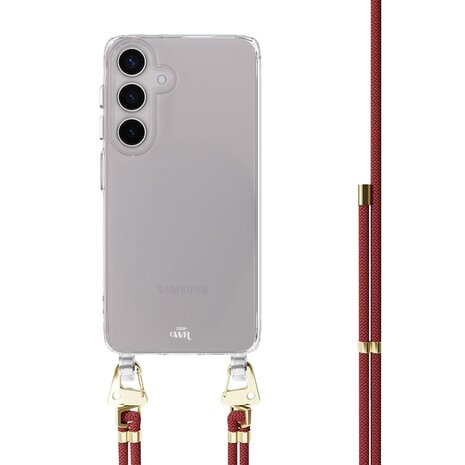 xoxo Wildhearts xoxo Wildhearts Samsung Galaxy S26 - Red Rules Transparant Cord Case xoxo Wildhearts xoxo Wildhearts Samsung Galaxy S26 - Red Rules Transparant Cord Case