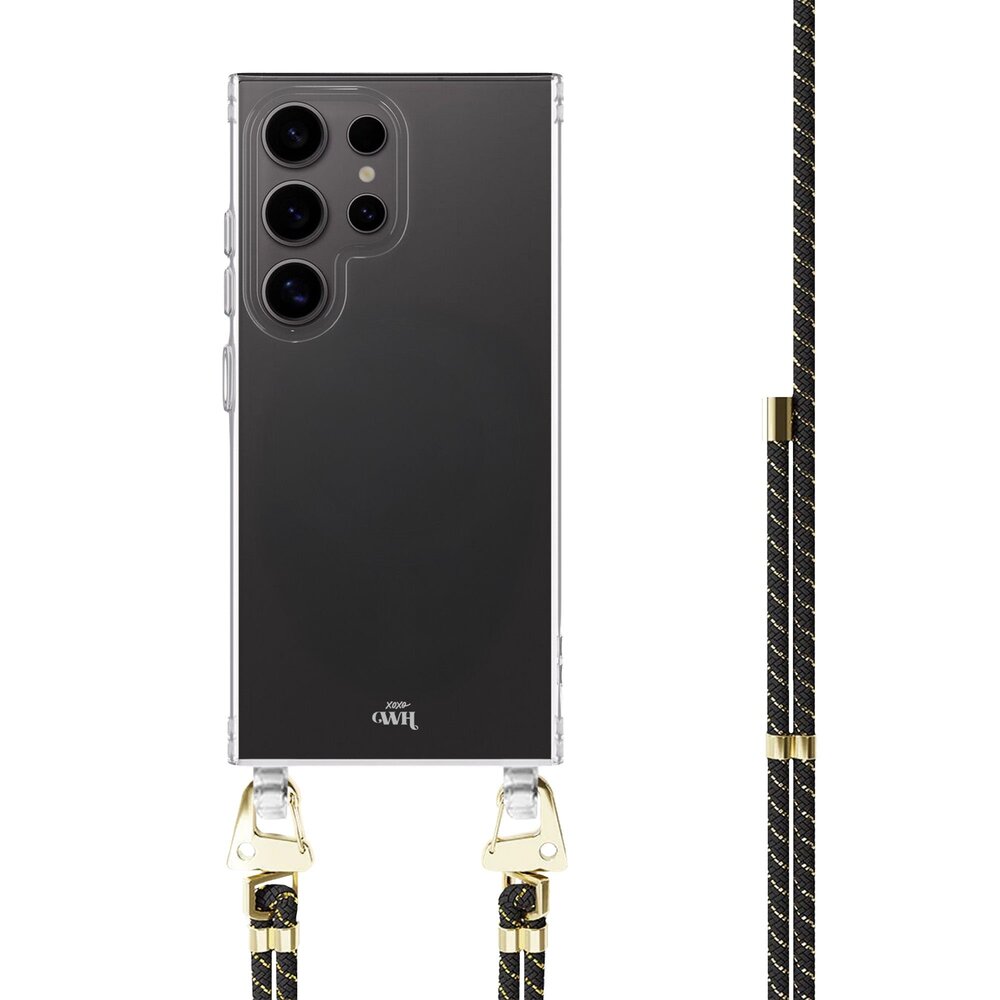 xoxo Wildhearts xoxo Wildhearts Samsung Galaxy S26 Ultra - Gold Goddess Transparant Cord Case xoxo Wildhearts xoxo Wildhearts Samsung Galaxy S26 Ultra - Gold Goddess Transparant Cord Case