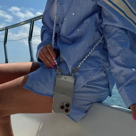 xoxo Wildhearts xoxo Wildhearts Samsung Galaxy S26 Ultra - Pearlfection Transparant Cord Case - Long cord xoxo Wildhearts xoxo Wildhearts Samsung Galaxy S26 Ultra - Pearlfection Transparant Cord Case - Long cord