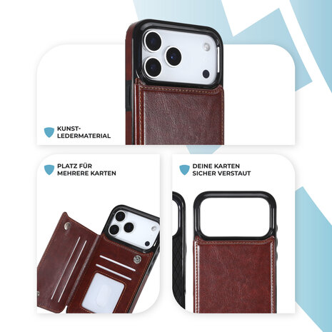 ShieldCase® ShieldCase iPhone 18 Pro Wallet Case (Braun) ShieldCase® ShieldCase iPhone 18 Pro Wallet Case (Braun)
