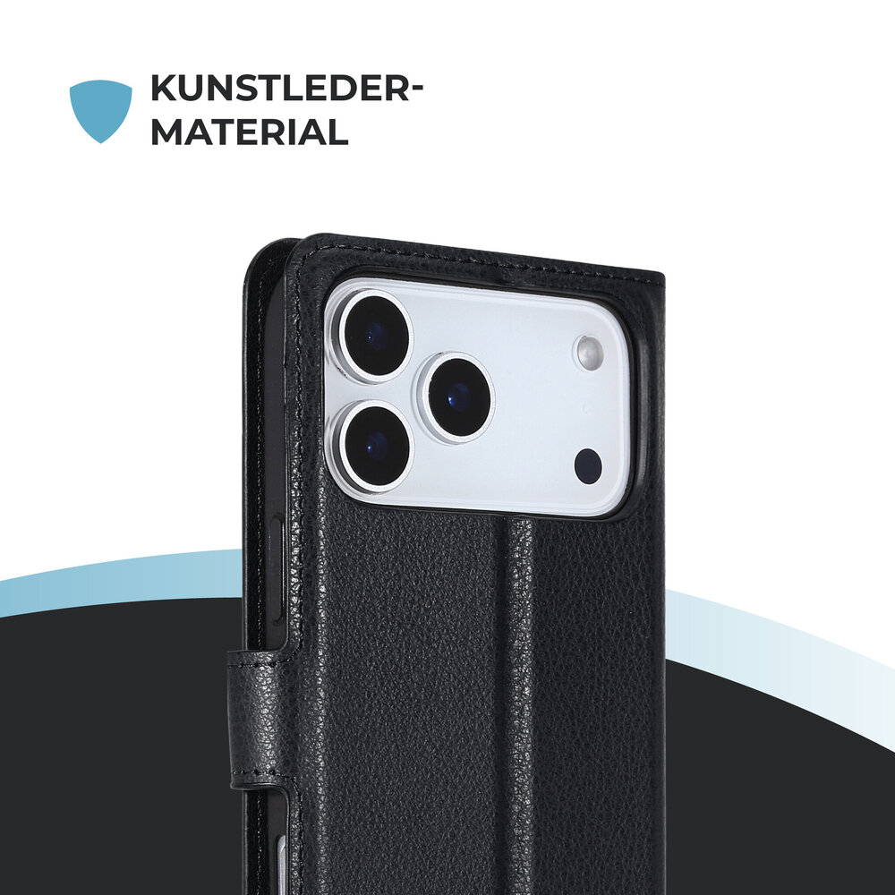 ShieldCase® ShieldCase iPhone 18 Pro Bookcase (Schwarz) ShieldCase® ShieldCase iPhone 18 Pro Bookcase (Schwarz)