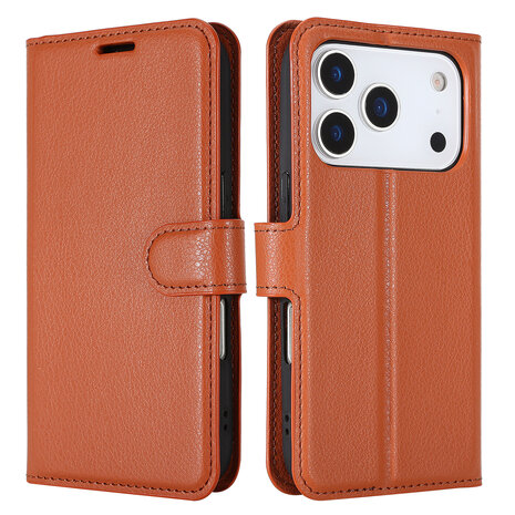 ShieldCase® ShieldCase iPhone 18 Pro Bookcase (Braun) ShieldCase® ShieldCase iPhone 18 Pro Bookcase (Braun)