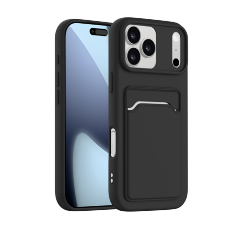 ShieldCase® ShieldCase iPhone 18 Pro Max Silikonhülle mit kartenfach (Schwarz)