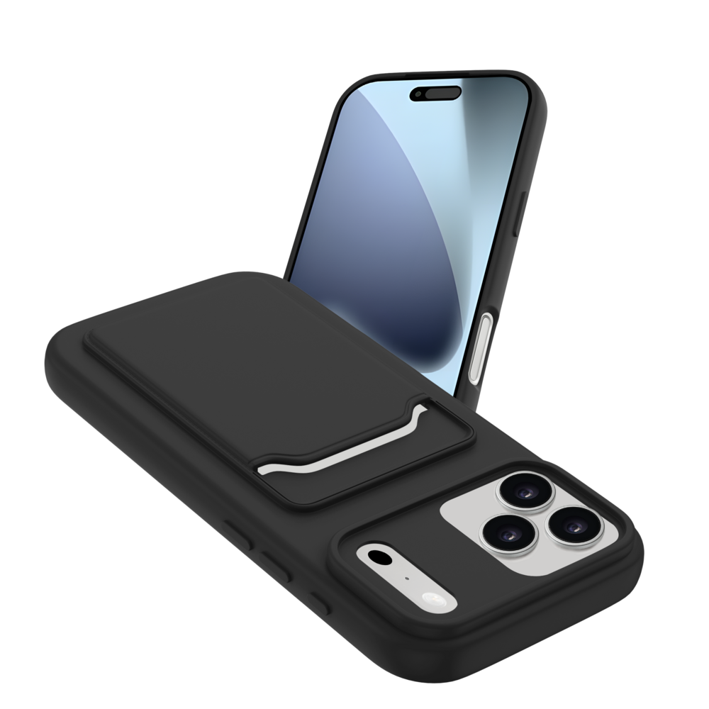 ShieldCase® ShieldCase iPhone 18 Pro Max Silikonhülle mit kartenfach (Schwarz)
