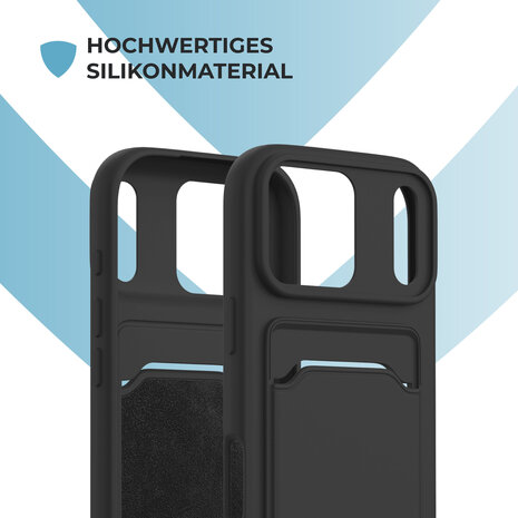 ShieldCase® ShieldCase iPhone 18 Pro Max Silikonhülle mit kartenfach (Schwarz)